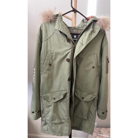 Vintage Flying Parka Jacket Hood Zip Men Size L From Japan - Picture 3 of 12